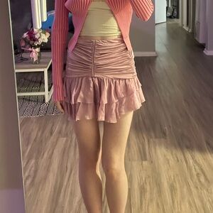 Blumarine Pink Ruched Miniskirt